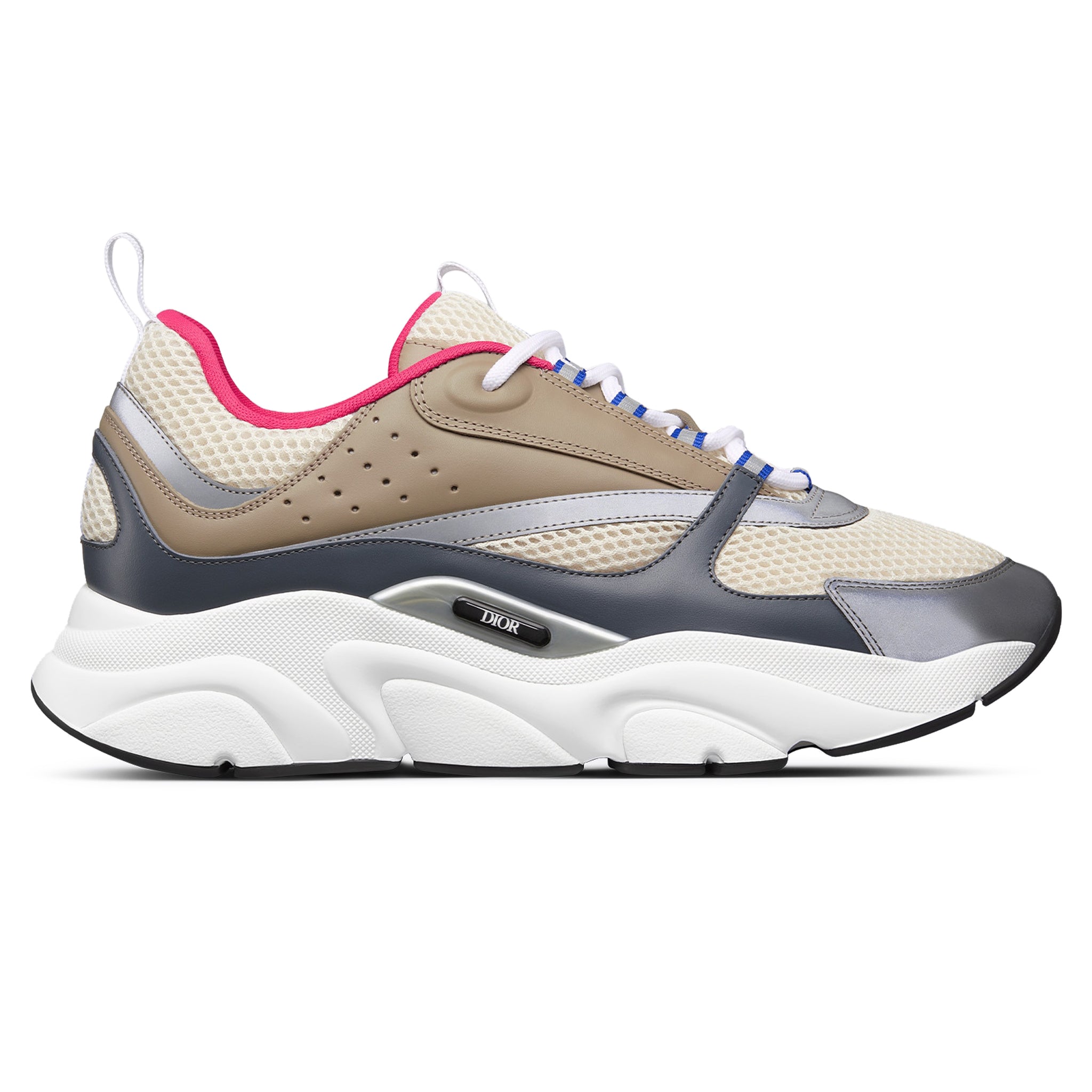 Image of Dior B22 Beige Deep Grey Brown Calfskin Trainer